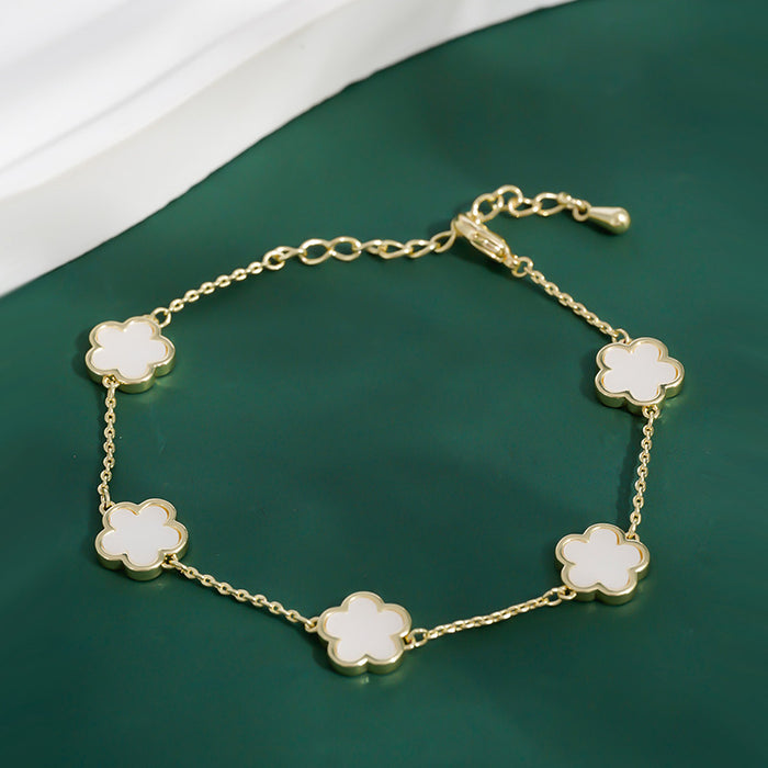 Wholesale Five Leaf Clover Alloy Bracelet JDC-BT-ZhuoM010