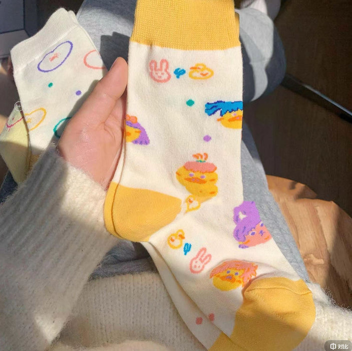 Wholesale Cartoon Illustration Little Bear Jacquard Socks