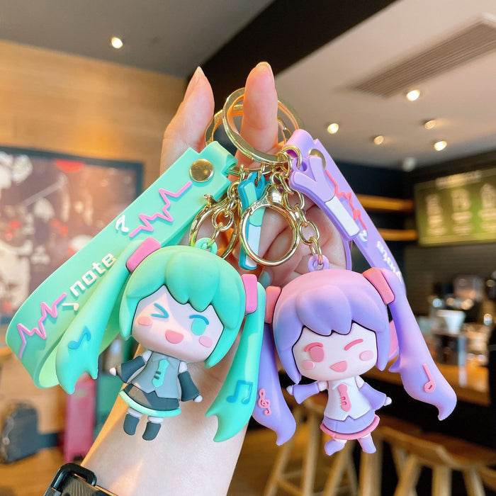 Wholesale PVC Cartoon Keychain Pendant Cute Pink Anime Figure Bag Charm Car Key Accessory