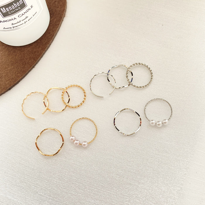 Wholesale Minimalist wave shaped ring, personalized ring, niche design, temperament, tail ring set