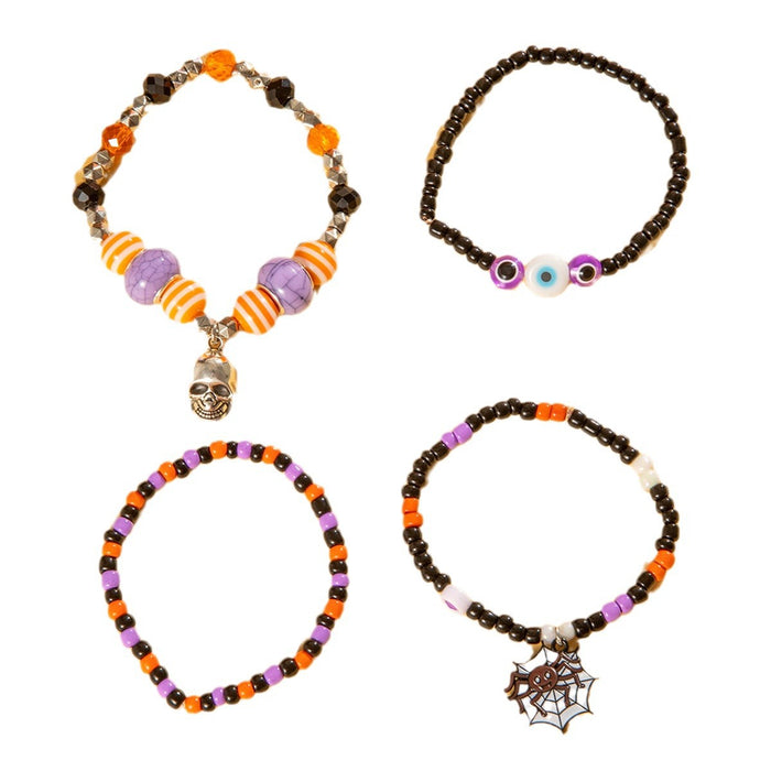 Wholesale Mixed Material Skull Bead Bracelet Set Fashion Jewelry Accessory for Women MOQ≥2