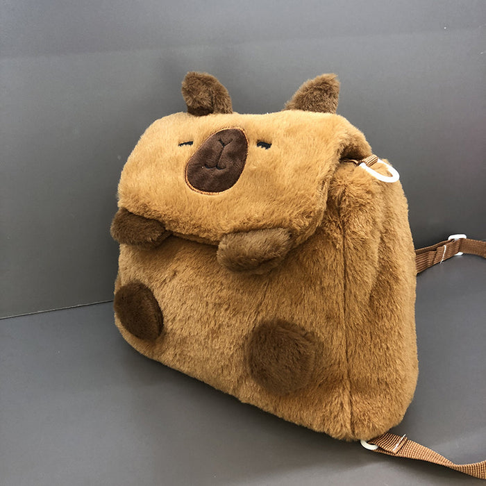 Wholesale Plush Bag Cartoon Flip Single Shoulder Crossbody Double Back Women's Children's Student Schoolbag Grasping Doll