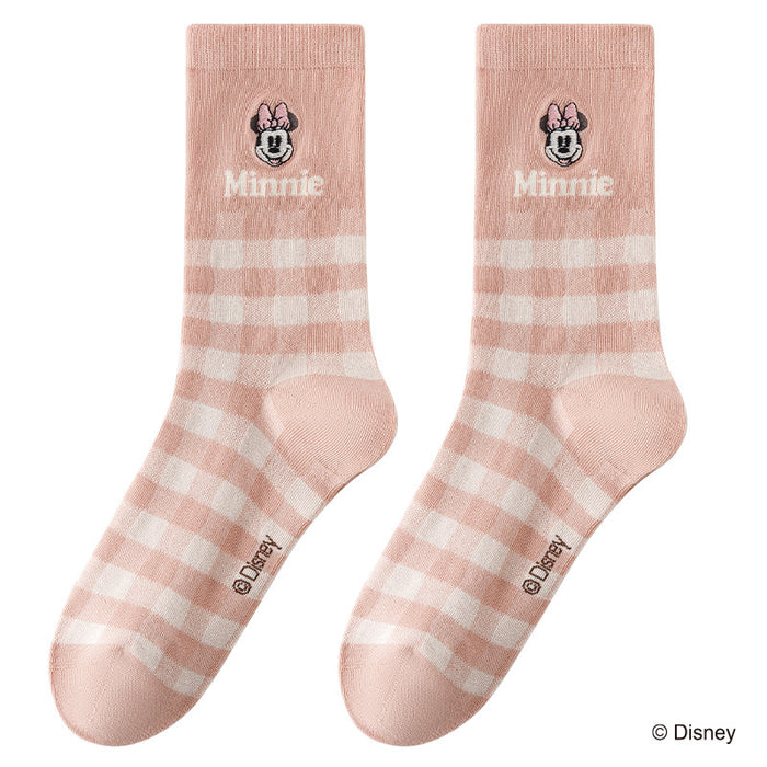 Wholesale Spring and Autumn style 6-pack college style cartoon embroidered mid tube socks