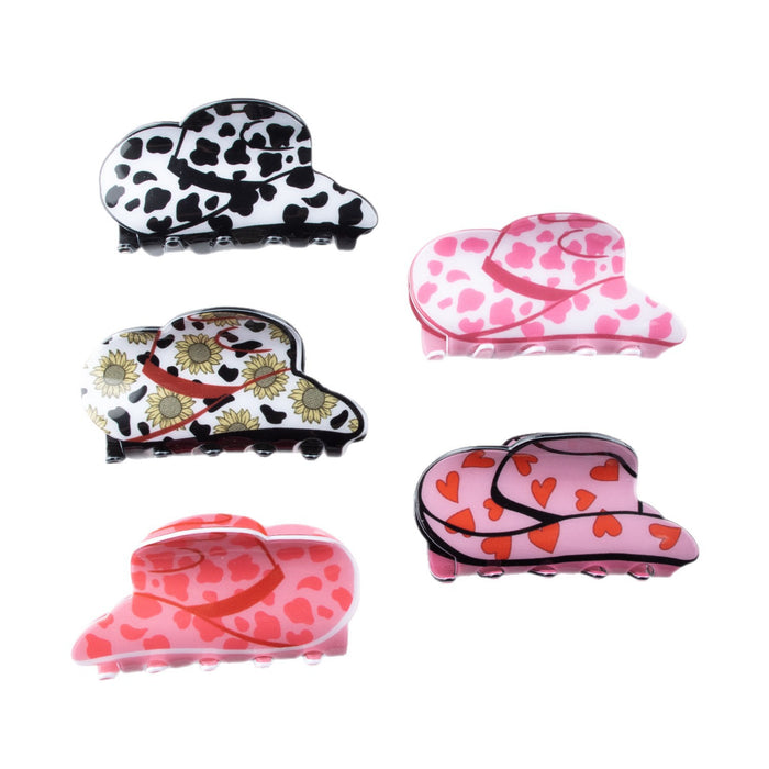 Wholesale Small heart,  sunflower,  cow pattern,  imitation acetate Hair Clips