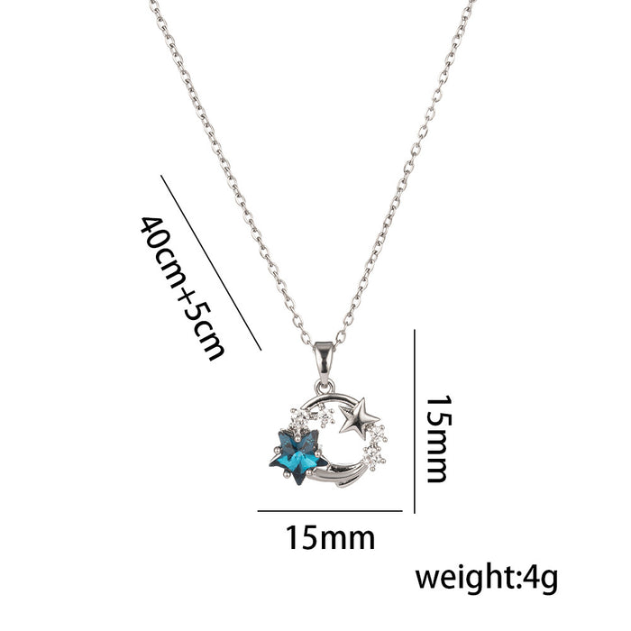 Wholesale Titanium Steel Elegant Full Diamond Necklace for Women JDC-NE-OBK011