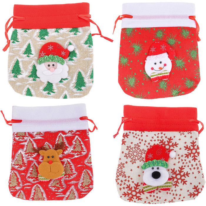 Wholesale Christmas Tote Bag Gift Apple Bag Christmas Decoration Three-Dimensional Gift Bag Printed Gift Bag
