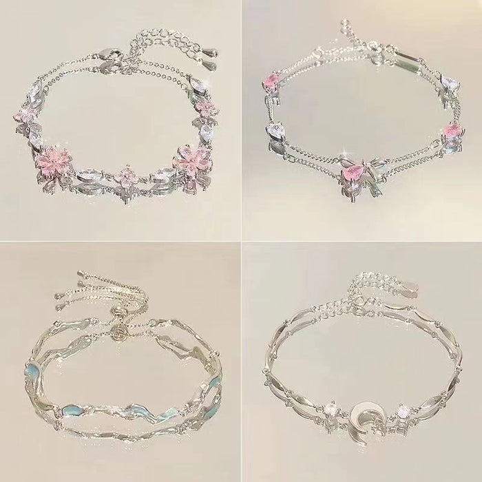 Wholesale Blue wave bracelet with zircon stones
