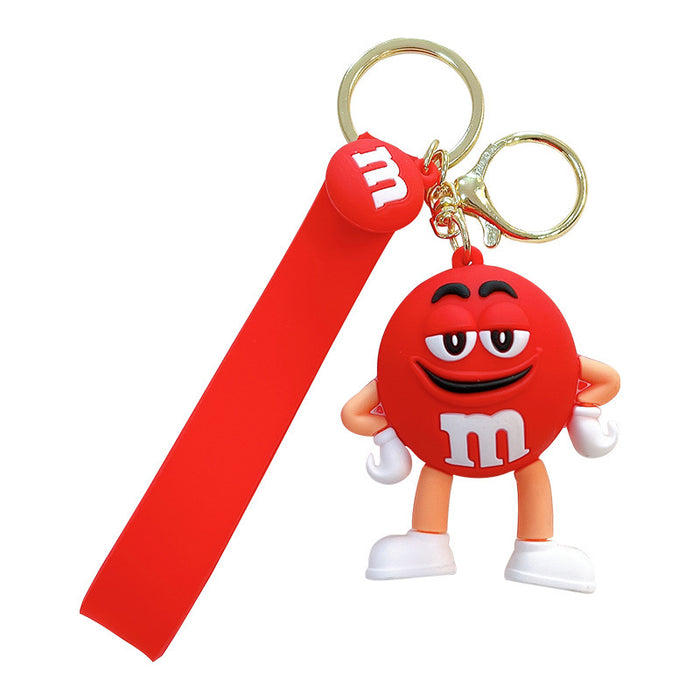 Wholesale  Bean Key Chain Doll Key Ring Cartoon Chocolate Soft Glue Doll Cute Couple Bag Key Chain