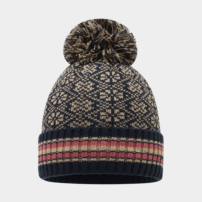 Wholesale Winter men's and women's jacquard knit hat set