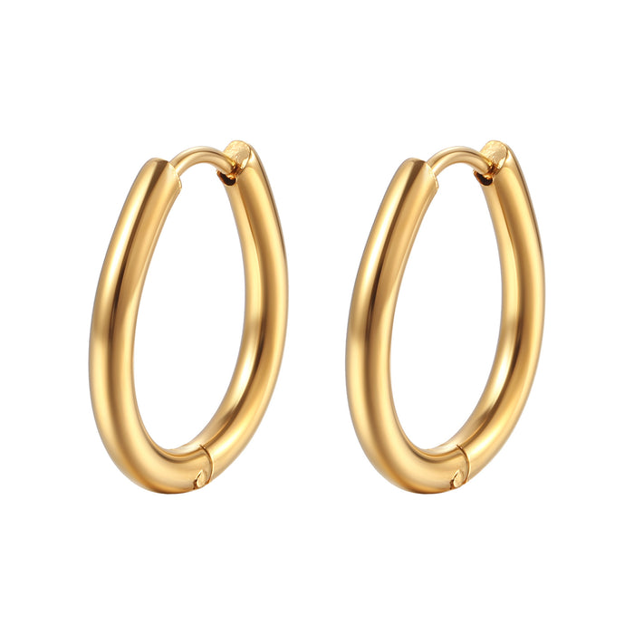 Wholesale geometric shaped ear buckle titanium steel earrings