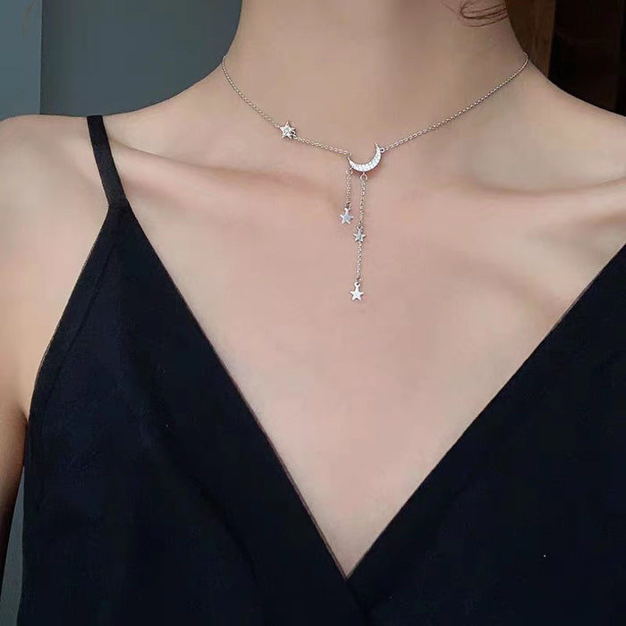 Wholesale Titanium steel necklace, tassel, collarbone chain, jewelry, temperament, and trendy accessories