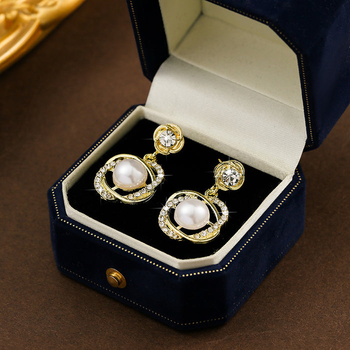 Wholesale Pearl Pendant Earrings 925 Silver Pin Earrings