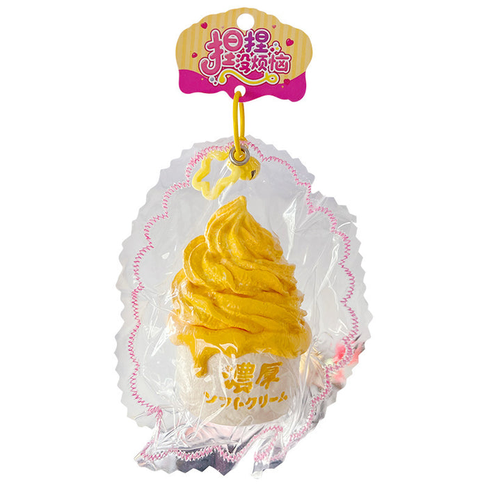 Wholesale Ice Cream Squishy Stress Relief Toy Keychain Food Grade Silicone Bag Charm Trendy Decorative Accessory