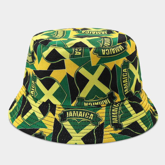Wholesale Summer World Cup National Flags Pattern Double-Sided Bucket Fashionhat for Men and Women