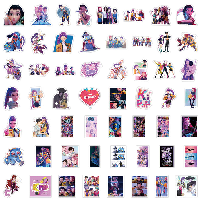 Wholesale 55/ 110 K-Pop doodle stickers for skateboards and luggage