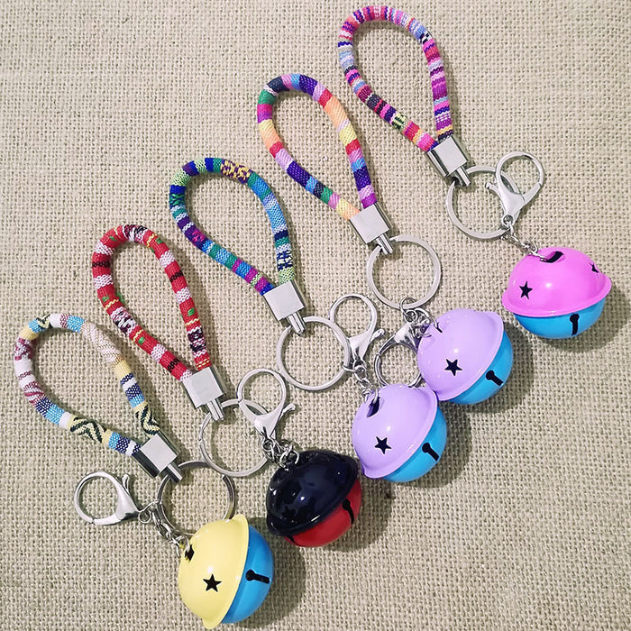 Wholesale 20PCS Two-tone Bells Fabric Keychains