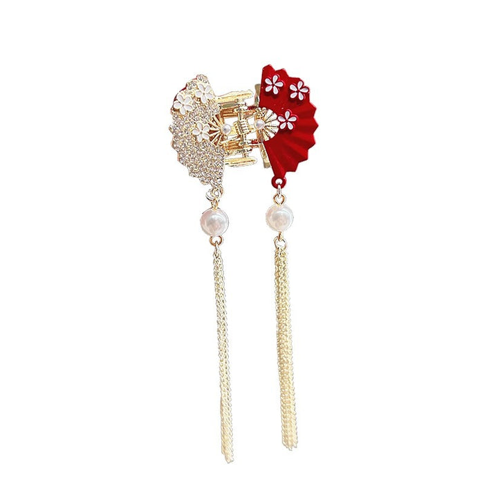 Wholesale tassel grab clip red butterfly shark clip hairpin female shake hairpin