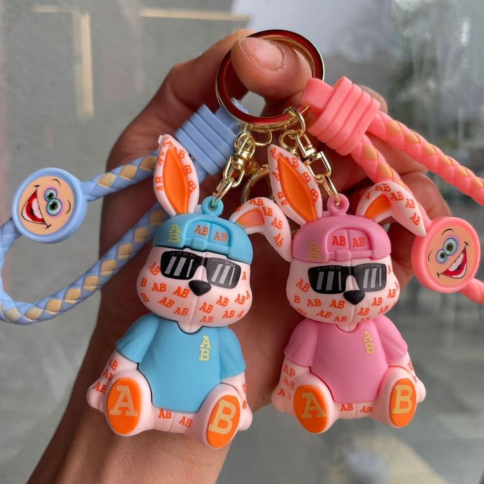 Wholesale Rabbit keychain pendant backpack accessories car hanging chain small gift wholesale