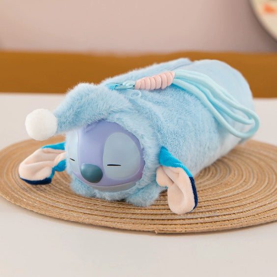 Wholesale Short Plush Cat Head Pencil Case Cartoon Design MOQ≥2