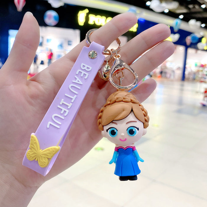 Wholesale Cartoon Princess Silicone Keychain Decorative Bag Charm MOQ≥2