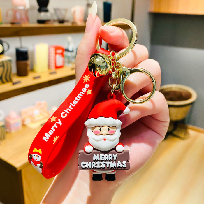 Wholesale Keychains PVC Hardware Cute Cartoon Santa Claus JDC-KC-XingZe002