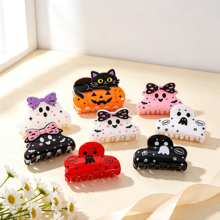 Wholesale  Cartoon Ghost Acrylic Hair Claw Clip Trendy Party Hair Accessory Cute Gift For Girls