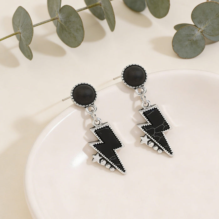 Wholesale Lightning Turquoise Geometric Earrings Ethnic Style Fashion Jewelry