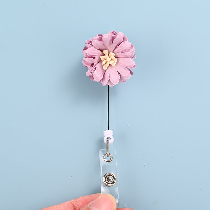 Wholesale Fabric Flower Retractable Keychain JDC-KC-ChangQi007