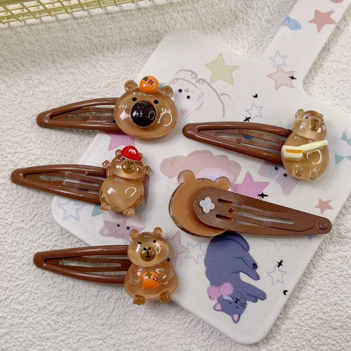 Wholesale  Hair Clip Girl Children's Baby Clip Cartoon Capybara Side Clip