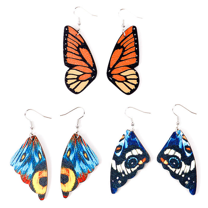 Wholesale Butterfly Wings Wooden Earrings JDC-ES-ChouD018