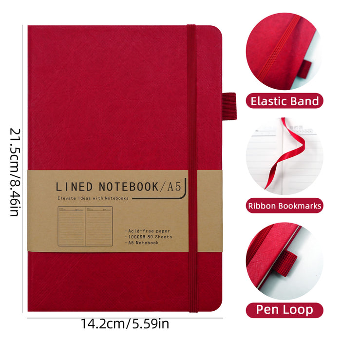 Wholesale Acid-Free Paper A5 Notebook Red DuPont Cover Vintage Style