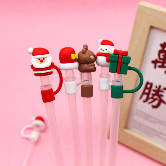 Wholesale Christmas 8MM Silicone Straw Caps JDC-SCR-MeiTeEr002