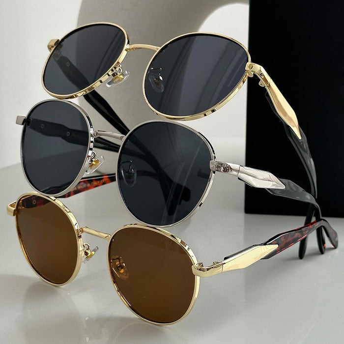 Wholesale Circular sunglasses, metal sunglasses, trendy retro sunglasses