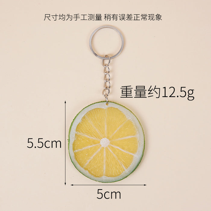 Wholesale Lemon Slice Simulated Fruit PVC Keychain Charm Fashion Bag Accessory MOQ≥2
