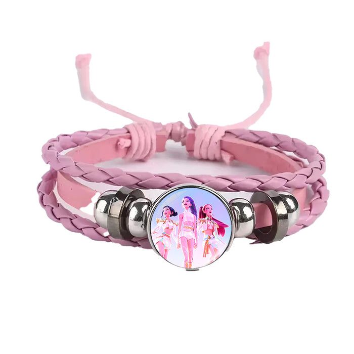 Wholesale KPOP Couple leather braided black bracelet