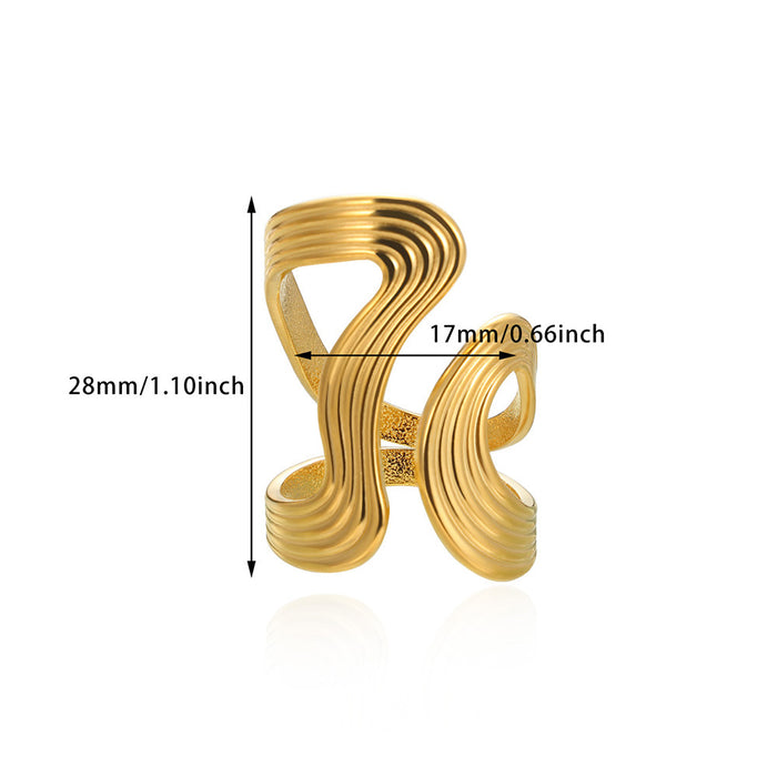 Wholesale Fashionable and personalized design, snake shaped irregular curve, geometric arc, non fading opening ring