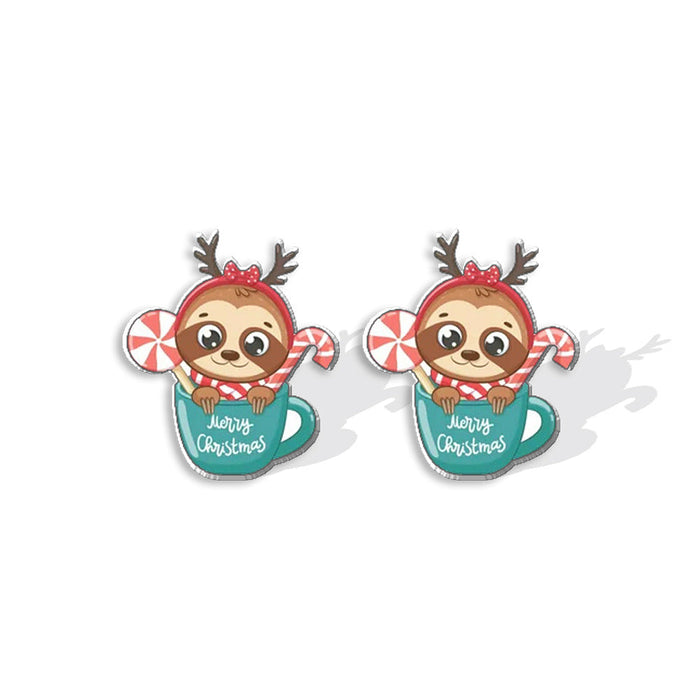 Wholesale Earrings Acrylic Christmas Moose Mug Cat JDC-ES-XiangL078