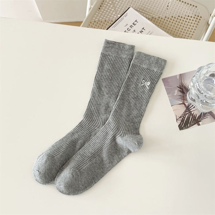 Wholesale Bow shaped mid tube socks, breathable mesh socks, ballet style pile socks, sweat absorbing socks
