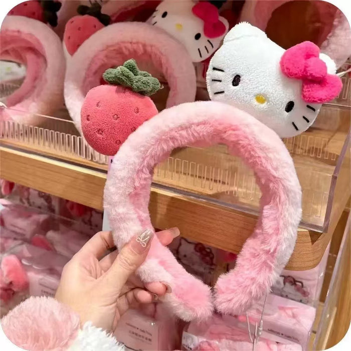 Wholesale Blue polka dot bear ear plush headband