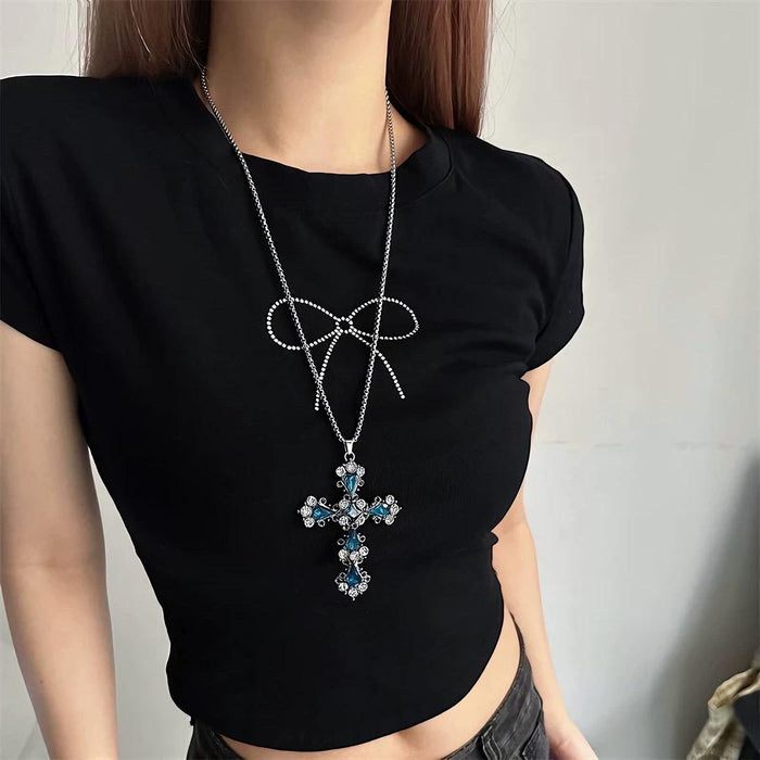 Wholesale Cross Necklace for Women Jewelry Necklace Sweater Chain Trend
