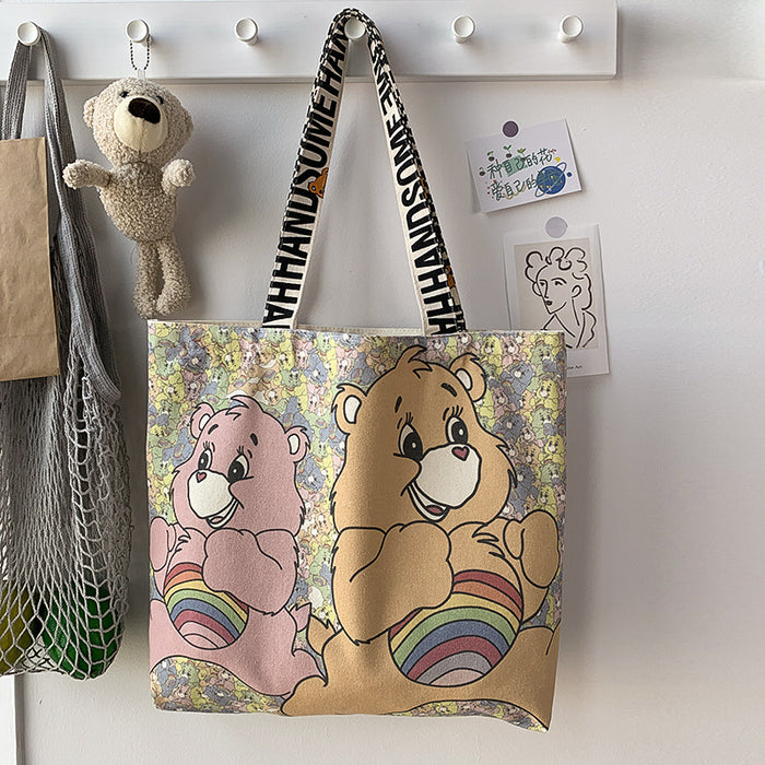 Wholesale New canvas bag, one shoulder, niche artistic, large capacity, cute student handbag