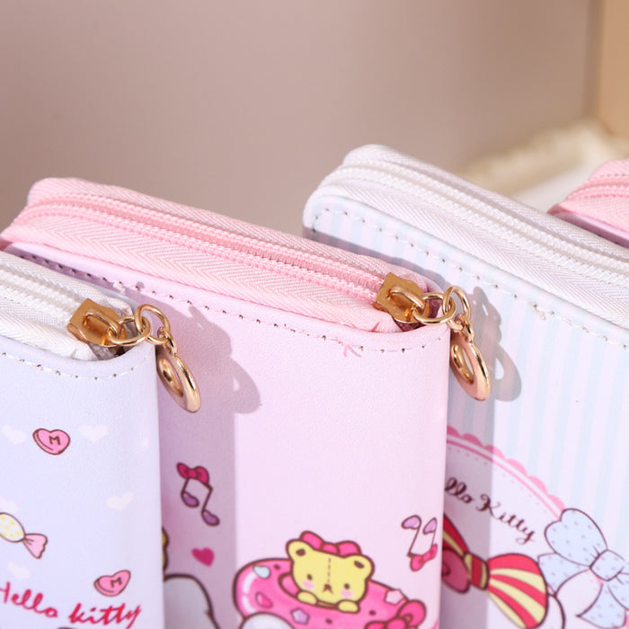 Wholesale Cute Cartoon Long Zipper Multi-Layer Wallet with PU Digital Print