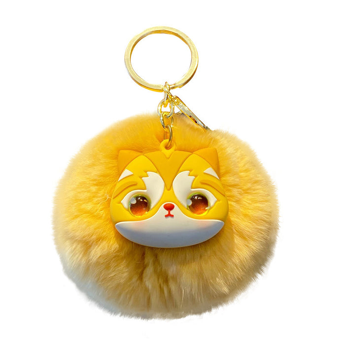 Wholesale Rabbit Fur Cat Doll Keychain JDC-KC-BaiM081