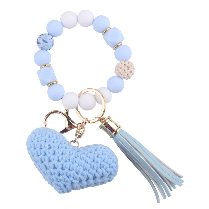 Wholesale Cartoon Love Bracelet Beaded  Keychain