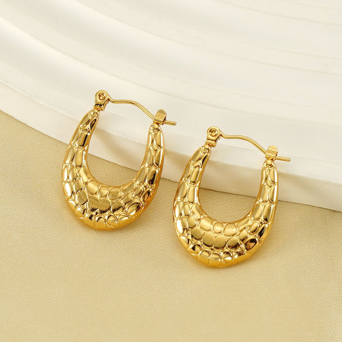 Wholesale Electroplated 18K Stainless Steel Earrings JDC-ES-ZhongYao003