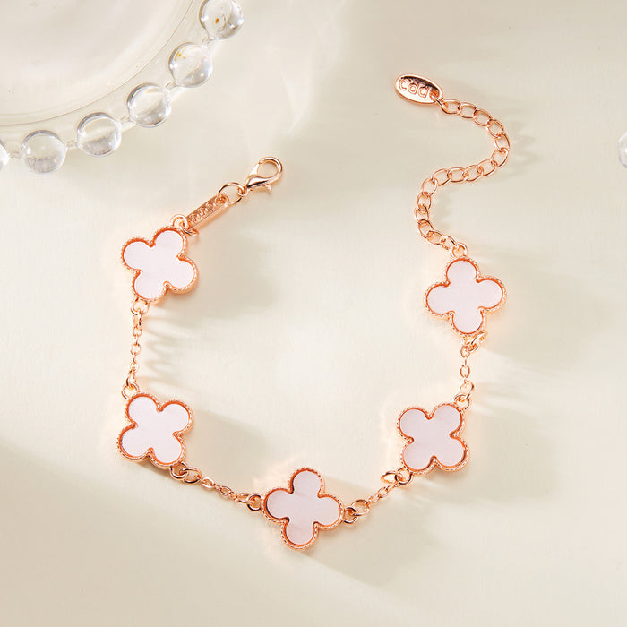 Wholesale four-leaf clover bracelet for women South Korea simple ins Five-Flower fritillary good luck four-leaf clover all-match bracelet chain