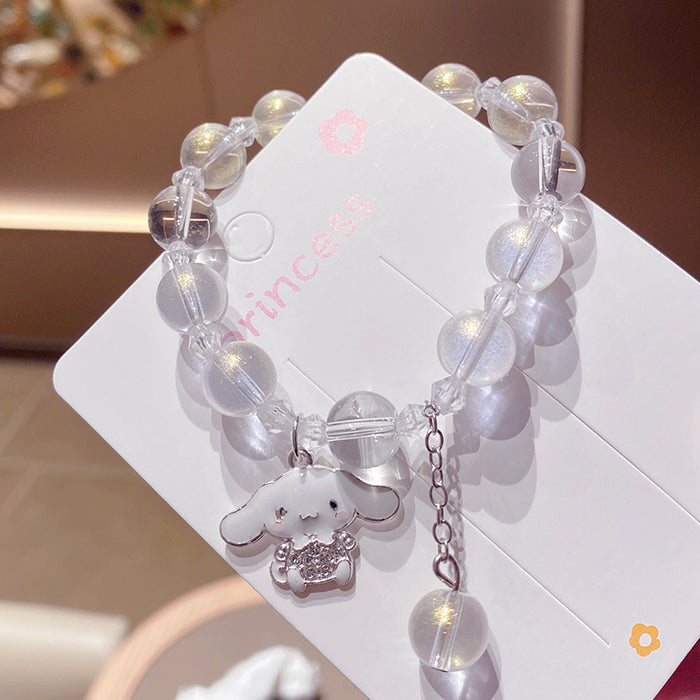 Wholesale Cute Cartoon Puppy Crystal Bead Bracelet for Travel Souvenir Gift MOQ≥3