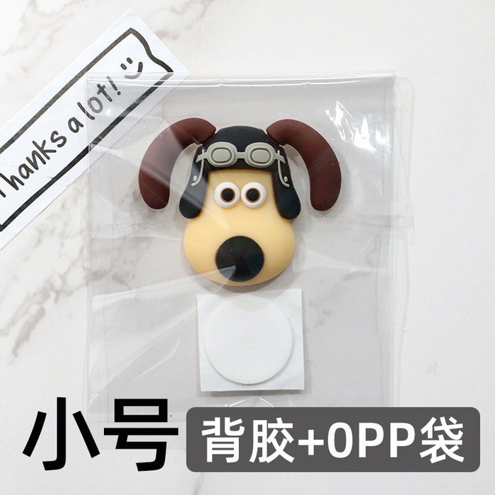 Wholesale 5pcs Cartoon Soft Rubber  Accessories Mobile Phone Shell Patch Hole Shoes Mouthwash Cup Three-dimensional Sticker  Puppy