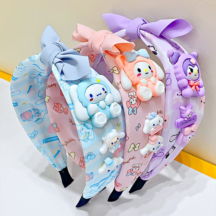 Wholesale Cute Cartoon Bow Wide Brim Fabric Headband JDC-HD-HengX002