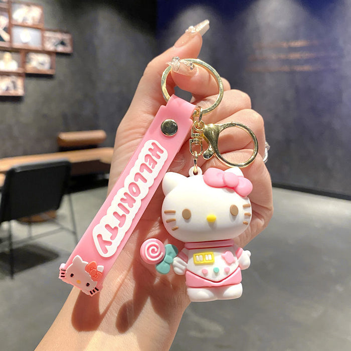 Wholesale Cartoon Cat Couple School Bag Pendant Keychain